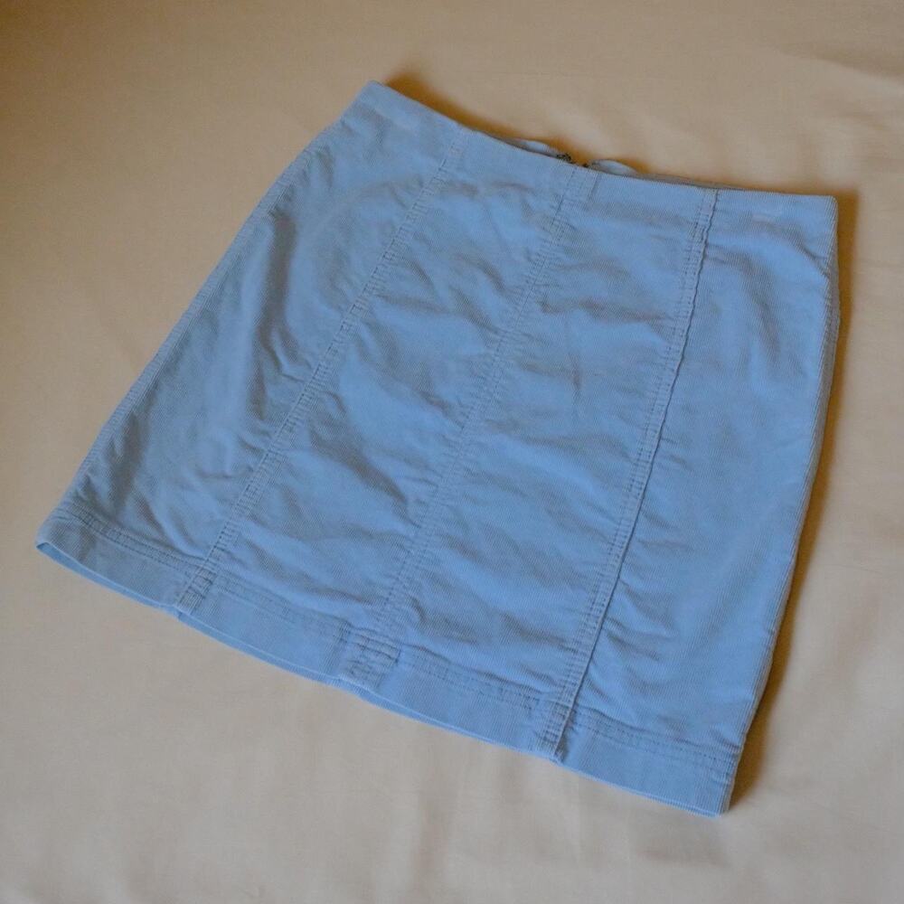 Free People Baby Blue Corduroy Mini Skirt